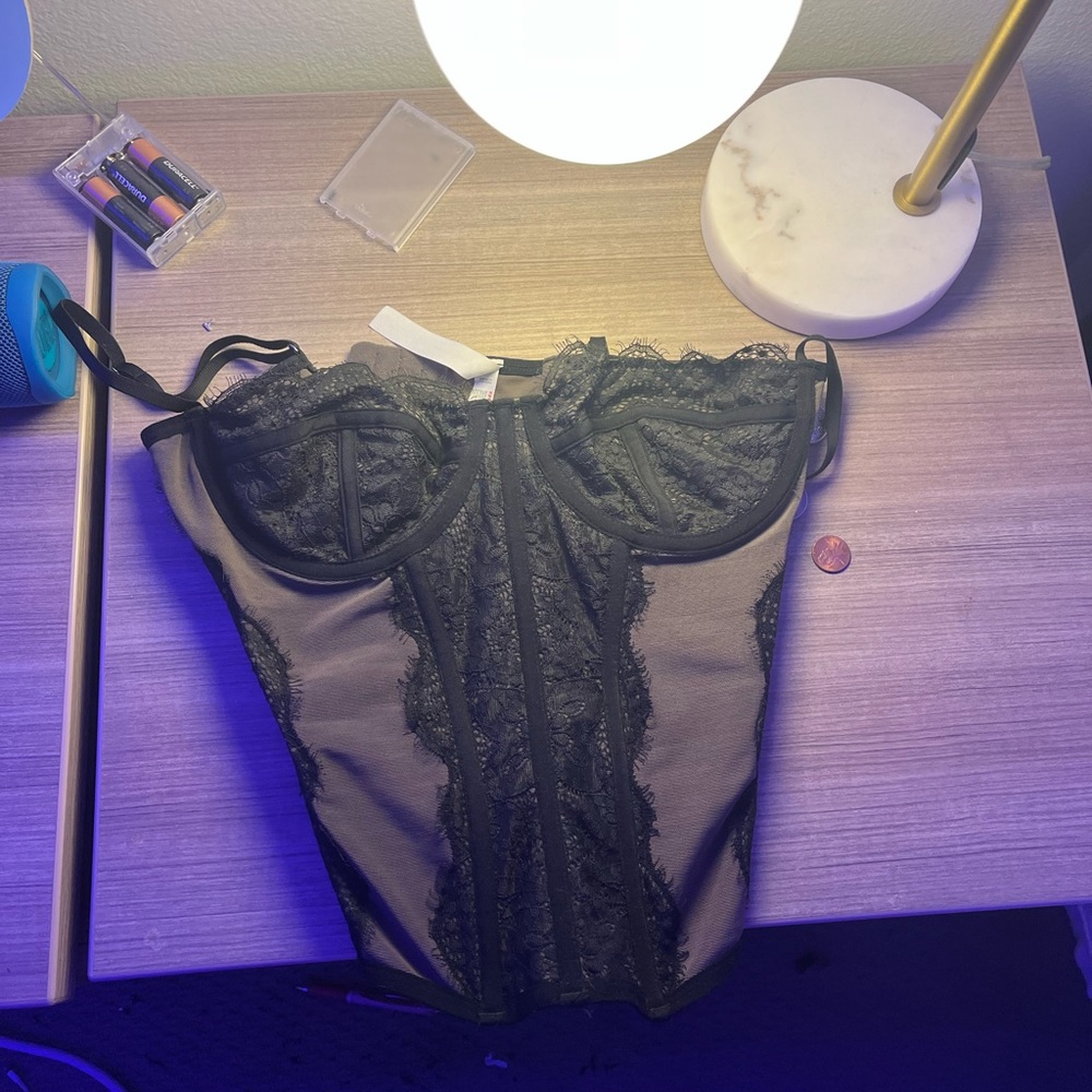 Black corset top urban outfitters size large